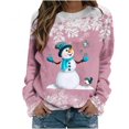 thumbnail image 1 of Femmes Pull Pulls- Pull Drop Épaule Col Rond Manches Longues Noël Tricot Sweat-Shirts Floraux Occasionnels Tops pour L Automne / Printemps / Hiver Rouge L, 1 of 6