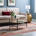thumbnail image 2 of Linon Devyn Two Tiered Wood and Metal Coffee Table in Natural and Black, 2 of 14