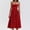01 Red, variant on Weiqiqre Dresses for Women Elegant Classy Spaghetti Strap Lace Up Casual Midi Dresses with Pockets Low Cut Flowy Bustier Sundress