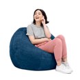 thumbnail image 2 of Jaxx Saxx Pouf Rond de 3 Pieds avec Housse Amovible, Bleu Marine, 2 of 5