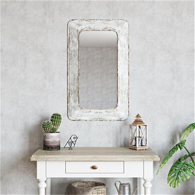 Aspire Home Accents 7395 Miroir Mural de Ferme Jaycee, Blanc
