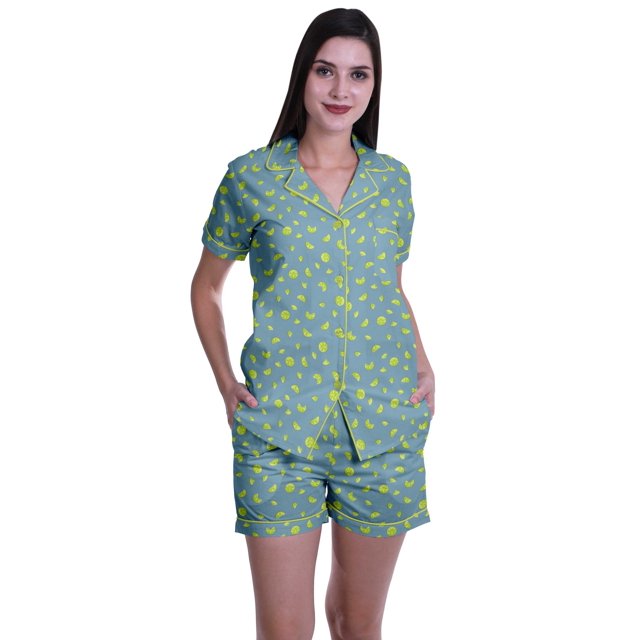 Moomaya Sleep Sets For Women With Shorts Pj Printed Short Sleeve Sleep Tops