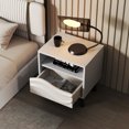 thumbnail image 2 of Gymax Nightstand w/ Drawer 3D Wavy Pattern & Open Shelf Small Sofa Couch Side Table, 2 of 10