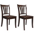 thumbnail image 3 of CorLiving Dillon Solid Wood Indoor Dining Chairs with High Slatted Backs, Dark Brown (Set of 2), 3 of 11
