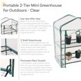 thumbnail image 2 of Sunnydaze Outdoor Portable Growing Rack 2-Tier Greenhouse with PVC Roll-Up Door - 2 Shelves - Clear, 2 of 10