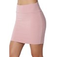 thumbnail image 1 of Jupe Tube Double Couche Taille Haute en Coton Extensible Basique pour Femmes, 1 of 7
