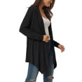 thumbnail image 4 of INSPIRE CHIC Women's Spring Fall Draped Open Front Casual Long Sleeve Lightweight Cardigan L Black, 4 of 6