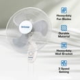 thumbnail image 3 of Hurricane Supreme 18 Inch 90 Degree Oscillating 3 Speed Wall Fan (2 Pack), 3 of 9