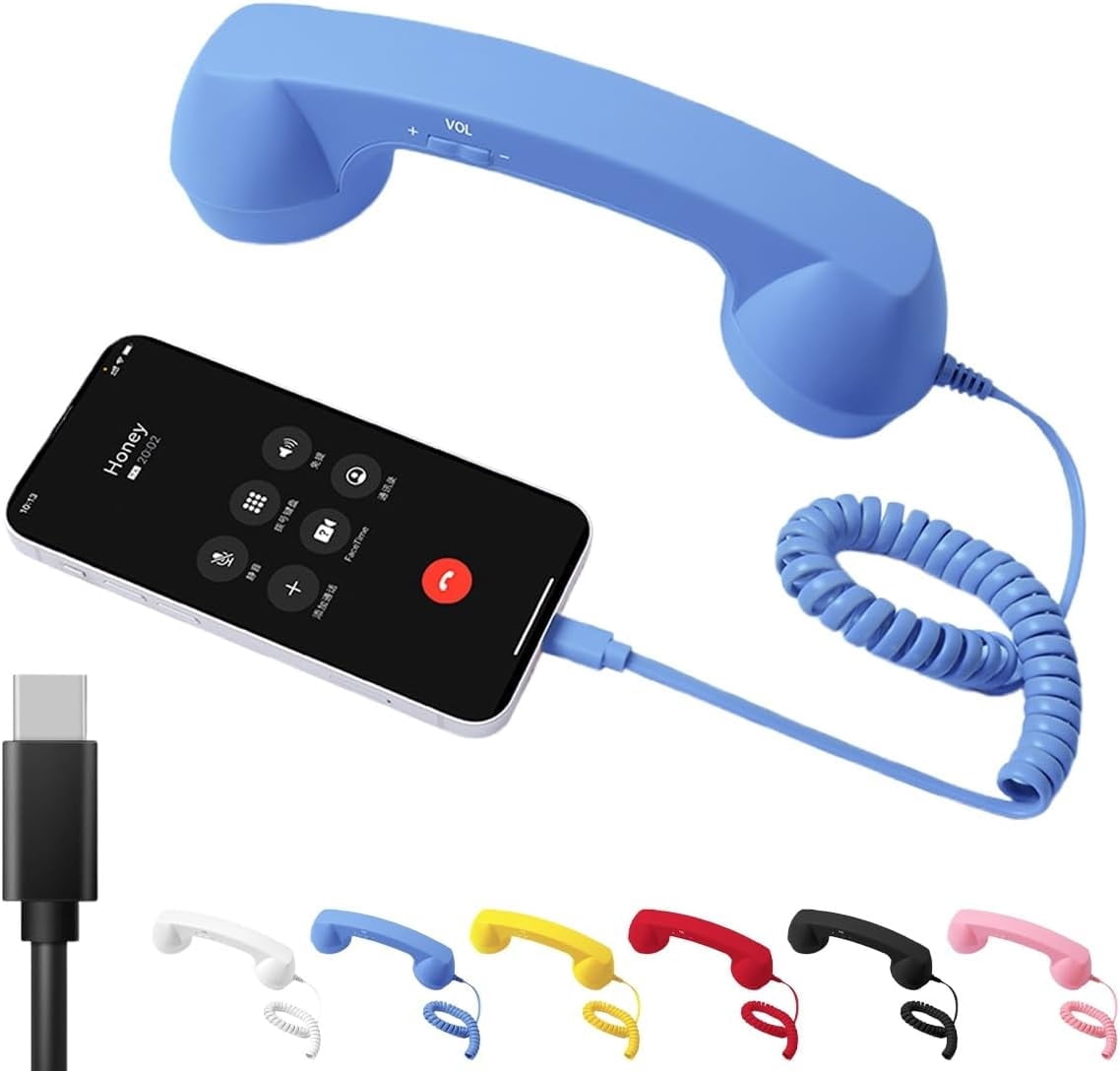 Type-C Retro Telephone Style Landline Handle Receiver, Bluetooth