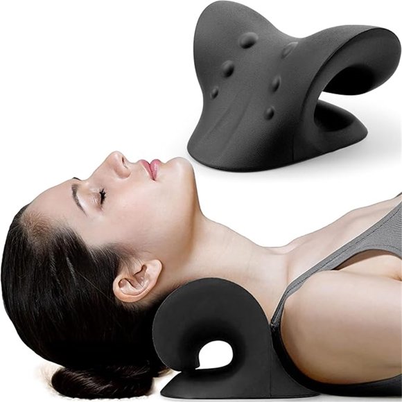 TYPPKMM C-Shaped Pillow Neck and Shoulder Relaxer, Cervical Traction Device for TMJ Pain Relief and Cervical Spine Alignment, Chiropract