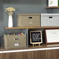 thumbnail image 3 of Lot de 2 Boîtes Organisatrices de Dossiers pour Bureau avec Couvercle, Organisation Suspendue Pliable en Lin pour l'École, Rangement Portable pour la Maison avec Poignée, Format Lettre Dossier Légal, 3 of 4