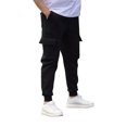 thumbnail image 2 of Ceisia Men Solid Color Loose Casual Pants Elastic Waist Drawstring Sports Gift Work Trousers, 2 of 9
