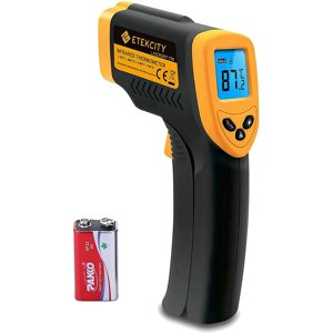 Non-contact infrared digital laser infrared thermometer with temperature sensor from -50 to +380 ° C, LCD lighting, grip