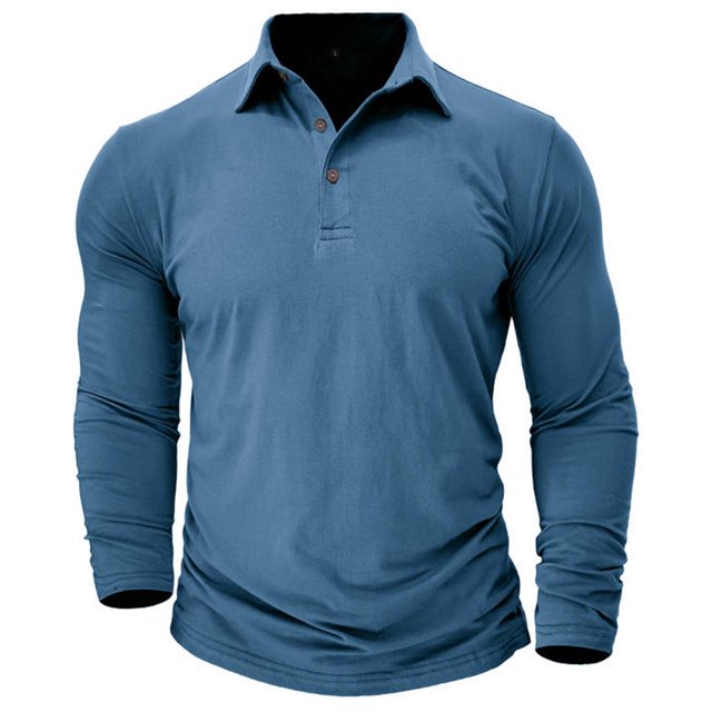 Birdeem Chemisier Homme Couleur Unie avec Col à Revers et Boutons