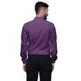thumbnail image 4 of BESTMAN Chemise en Coton pour Hommes à Manches Longues Imprimée à Col Écarté Chemise Ajustée Formelle, 4 of 5