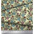 thumbnail image 3 of Soimoi Poly Georgette Fabric Leaves & Floral Block Print Fabric by Yard 52 Inch Wide, 3 of 3