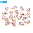 thumbnail image 3 of Unique Bargains 20Pack Teardrop Sew On Rhinestone - 8x5mm Glass Teardrop Crystal Rhinestones in Gold Prong Setting (Pink), 3 of 7