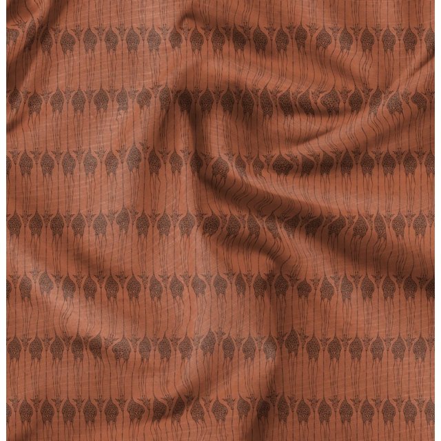 Soimoi Orange Viscose Chiffon Fabric Giraffe Animal Decor Fabric Printed BTY 42 Inch Wide