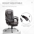 thumbnail image 4 of HOMCOM Executive Office Chair PU Leather Reclining Chair with Arms Coffee, 4 of 10