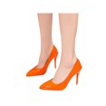 thumbnail image 3 of UKAP Chaussures Légères Aguichant pour Femmes, Escarpins Mode à Talons Hauts pour Mariage, Orange 4.5, 3 of 6