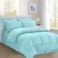thumbnail image 1 of Mocassi Cozy & Soft 8-Piece Bedding Set - Includes Comforter, Smart Sheet Set, Bed Skirt, Matching Pillowcases and Shams, Striped Design, Full/Queen, Aqua Comforter Set, 1 of 7