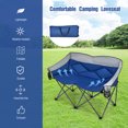 thumbnail image 3 of Costway Folding Camping Chair Loveseat Double Seat w/ Bags & Padded Backrest Blue, 3 of 10
