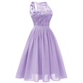 thumbnail image 2 of Pompotops Robe Trapèze Vintage pour Femme, Princesse, en Dentelle Florale, Cocktail, Encolure, Fête, Évasée, 2 of 5