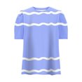 thumbnail image 3 of Pisexur Hauts pour Femmes, Hauts de Sortie pour Femmes & T-Shirt à Manches Courtes Col Rond Imprimé, Haut Ample, Hauts de Printemps pour Femmes Bleu Ciel, m, 3 of 3