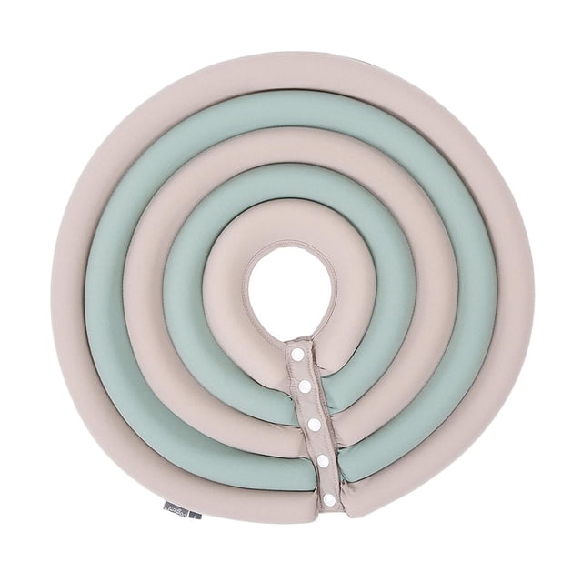 DOLITY Adjustable Dog Collar And Post Surgery Soft Anti-Bite Neck Collar for Small Dogs Beige Green M