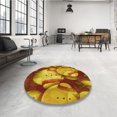thumbnail image 4 of Ahgly Tapis Rond Lavable en Machine Intérieur Transitionnel Acajou Brun, 7 Pieds Rond, 4 of 7