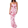 thumbnail image 2 of Faithtur Robe Sans Manches Épaules Dénudées pour Femmes Été Élégante Robe Moulante de Cocktail Mode Urbaine de Plage, 2 of 6