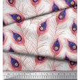thumbnail image 3 of Soimoi Modal Satin Fabric Peacock Feather Print Fabric by the Yard 42 Inch Wide, 3 of 3