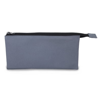 Pen+Gear 3 Pocket Flat Pencil Pouch, Grey Polyester, Black Zips, College, Middle and High School