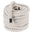 thumbnail image 1 of Unique Bargains Tug of War Rope 1 Inch x 50 Feet Natural Thick Cotton Rope Twisted Cotton Rope, White, 1 of 7
