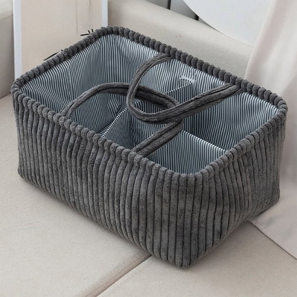 Sac de Rangement pour Couches, Panier de Rangement Robuste en Velours Côtelé EDHITNR, Organisateur Spacieux 38x26x18 cm pour Chambre de Bébé, Chambre, Salon, Garde-Robe