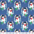 thumbnail image 1 of FABRIC CREATIONS coton Fabric, Snowman with Presents, 107 cm (42.1 in) Width, Metre Cut, bleu, 1 of 2
