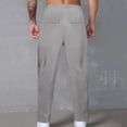 thumbnail image 4 of RKSTN Mens Pants Loose Soft Solid Color Elastic Waist Straight Tube Drawstring Pocket Workwear Pants Outdoor Hiking Workout Pants, 4 of 4