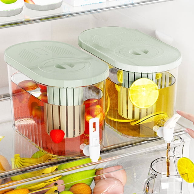 Large Capacity Refrigerator Water Dispenser | 4.5L Cold Beverage Pitcher | BPA-Free Plastic | Faucet Spout | Wide-Mouth Design | For Fruit Infusions, Iced Tea, Lemonade | Summer Party