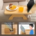 thumbnail image 2 of Sofa Tray Table Clip-On Side Table, Fits Wide Sofa Arms, Foldable Sofa Tray with 360° Rotating Phone Holder, Armrest Table for Eating/Drinking/Snacks/Remote Controls (Rectangular), 2 of 7
