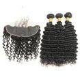 thumbnail image 1 of Ustar Black Virgin Deep Wave Hair 3 Bundles 10"12"14" with10" Frontal, 1 of 4