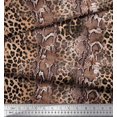 thumbnail image 2 of Soimoi White Modal Satin Fabric Leopard & Snake Animal Skin Print Sewing Fabric Yard 42 Inch Wide, 2 of 3