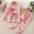 thumbnail image 2 of Pisexur Tenue d'Automne pour Bébé Fille Garçon, Ensemble de Pyjama pour Tout-Petits Garçons Filles, Mode Décontractée, Floral, Col Rond, Manches Longues, Chandail à Enfiler et Pantalon, Tenue de Nuit, Ensemble 2 Pcs pour Enfants, 3 Mois à 6 Ans, 2 of 3