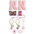 thumbnail image 1 of Glass&Bottle Accessory Set for Drinkware – Embroidery Patch Straw Covers Charm Necklace Chain & Leak Guard Complete Decorative Upgrade Kit, 1 of 3
