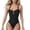 Black, variant on FcBaudy Swim Suits for Women,Swimming Suits for Women Fashion Casual Women's Fold Conservative One-Pice Bandage Solid Color Swimsuit Women Swimsuit