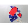 thumbnail image 3 of 3Pcs/Set Kids Boys Swimwear Top+Pants+Swimming Cap Swimsuit with Cartoon Pattern, 3 of 8