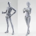 thumbnail image 4 of serony 15cm Figures Body Set with Model Box Drawing Set with Figure Figure Model Display Stand Holder for Bedroom Decor Male Gray, 4 of 9