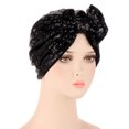 thumbnail image 2 of Turban Musulman pour Femmes avec Nœud, Paillettes, Bonnet, Foulard, Couvre-Chef, 2 of 2
