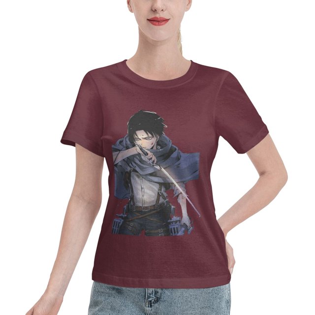 Women's Basic Short Sleeve T-Shirt Attacking Giant Levi Ackerman
