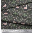 thumbnail image 3 of Soimoi Gray Velvet Fabric Swan & Moroccan Damask Print Fabric by Yard 58 Inch Wide, 3 of 5