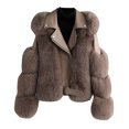 thumbnail image 1 of LOVZFMLL Jackets for Women's Lamb Hair Short Coat New Zipper Motorcycle Style Jacket, 1 of 3